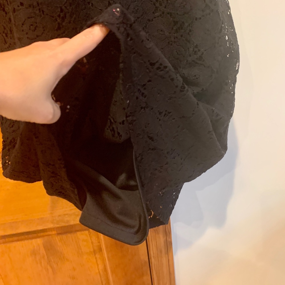 Anthropology mini Black lace lined dress Small 2 4 - Picture 6 of 8